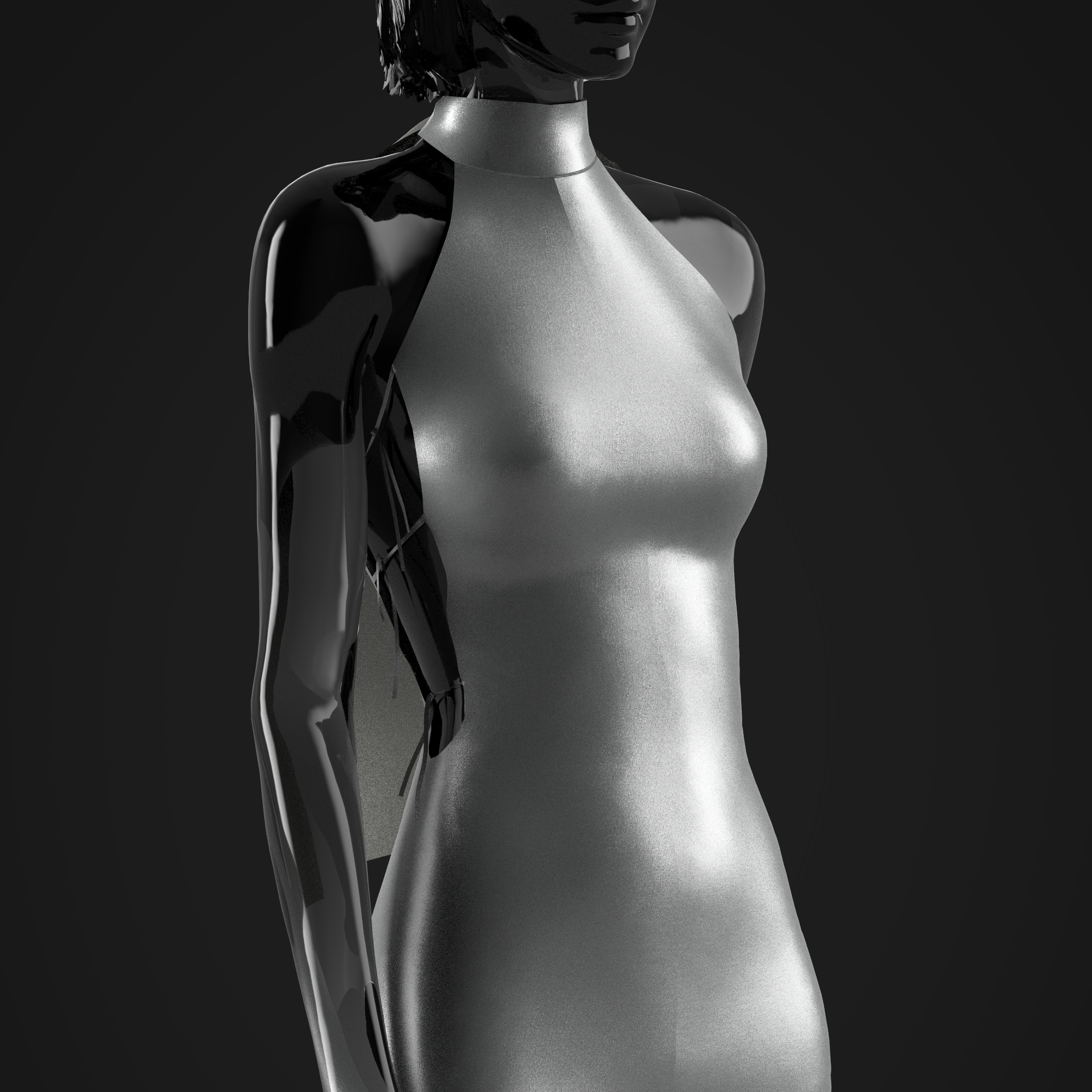 digital silver dress